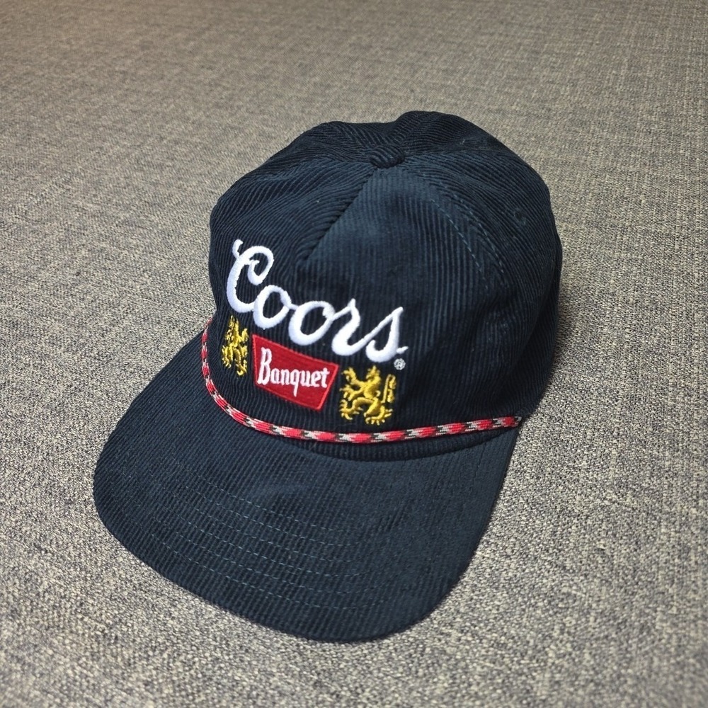 Coors Banquet SnapBack Corduroy Hat Blue Adjustable 2023 Vintage Style